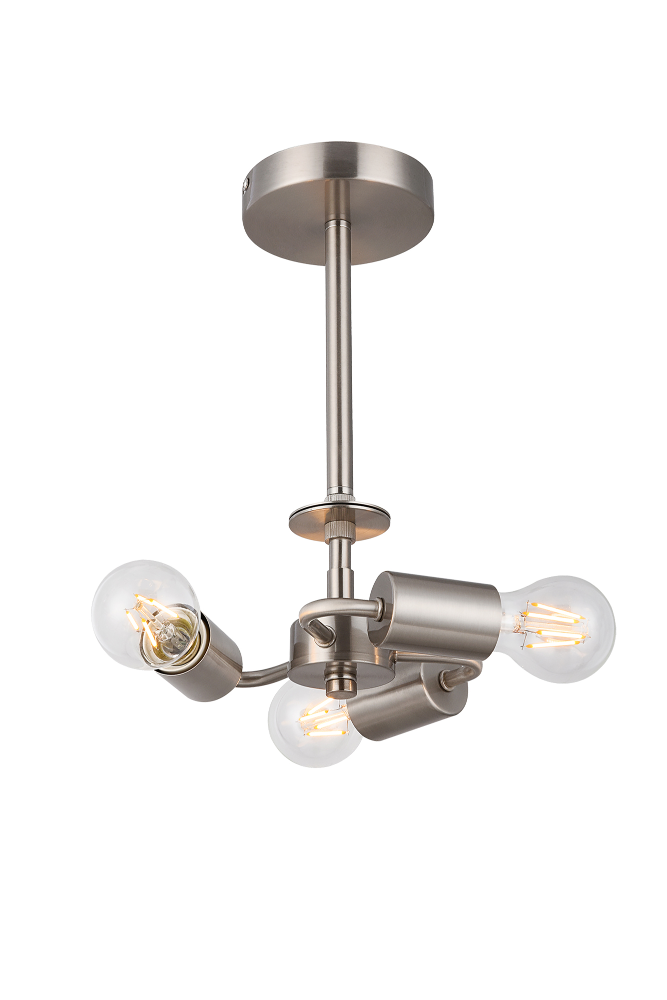 D0338  Baymont Semi Flush 3 Light Satin Nickel